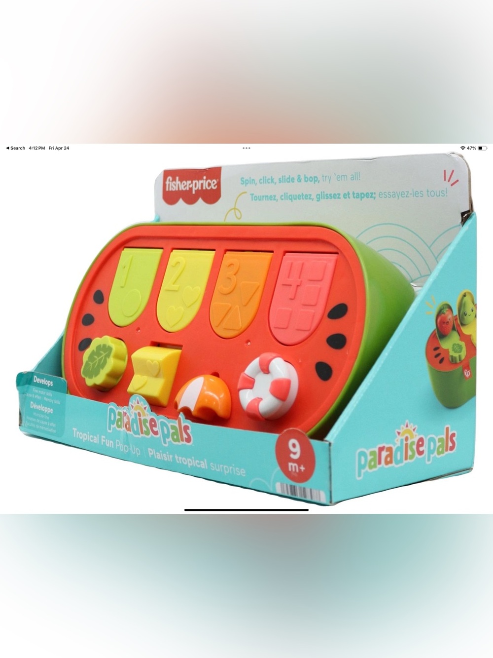 Fisher-Price Paradise Pals Tropical Fun Pop-Up Toy - Red & Green